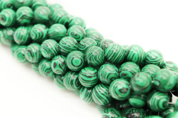 Reconstituted Malachite Round Beads