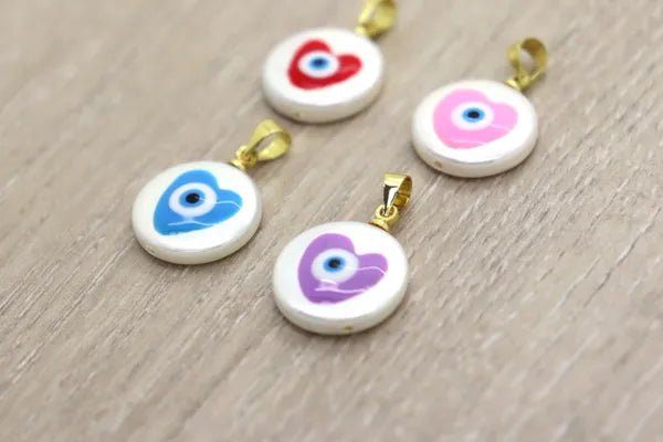 Evil Eye Pearl Evil Eye Heart Pendant