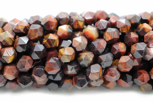 Semi-precious Natural Gemstones Star-cut Beads Strand