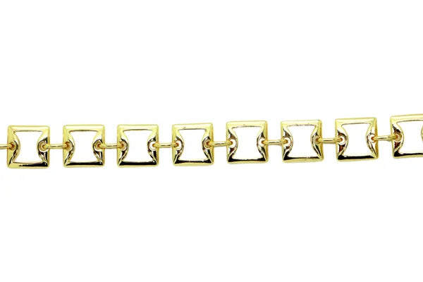 GOLD PLATED 18KT SQUARE CHAIN 16MM | ONE FOOT