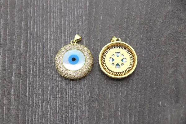 Round Mother Pearl Evil Eye Pendant