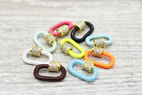 GOLD PLATED NEON COLORED PAPER CLIP CLASP | CHOOSE COLOR