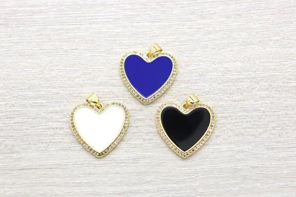 Colorful Micro-pave Heart Pendant