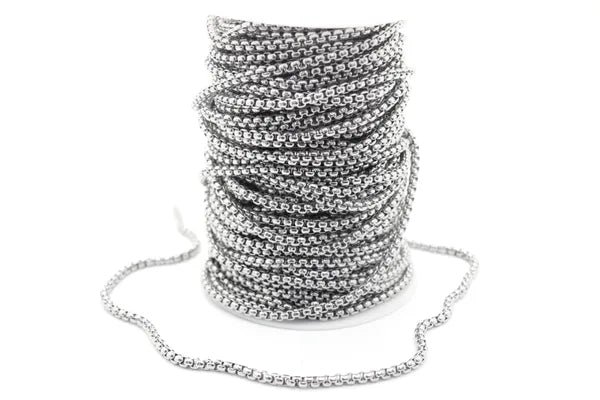 STAINLESS STEEL BOX CHAIN 3.5MM | ONE FOOT