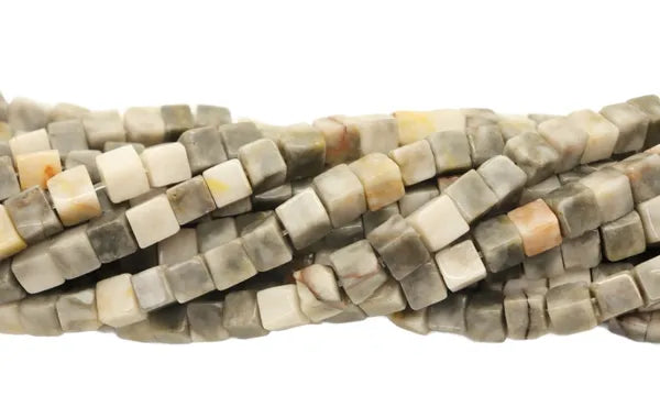 6mm Natural Gemstones Cubes Shaped Beads / One 16" Strand