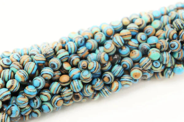 Reconstituted Malachite Round Beads