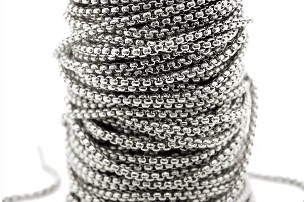 STAINLESS STEEL BOX CHAIN 3.5MM | ONE FOOT