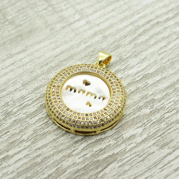 Round Mother of Pearl Mama Pendant