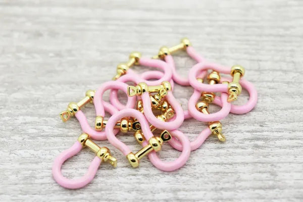GOLD PLATED NEON ANCHOR SHACKLE COLORED CLASP | CHOOSE COLOR