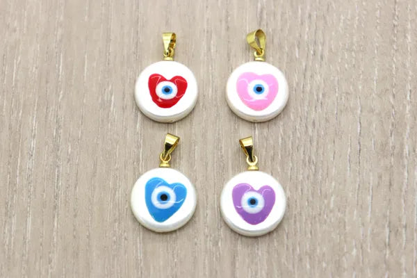 Evil Eye Pearl Evil Eye Heart Pendant