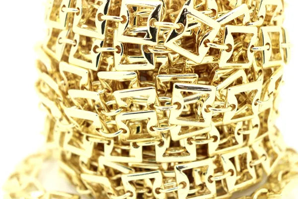 GOLD PLATED 18KT SQUARE CHAIN 16MM | ONE FOOT