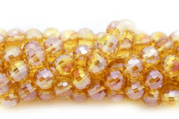 FACETED ELECTROPLATED ROUNDED CRYSTAL 10MM 36 BEADS