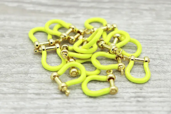 GOLD PLATED NEON ANCHOR SHACKLE COLORED CLASP | CHOOSE COLOR
