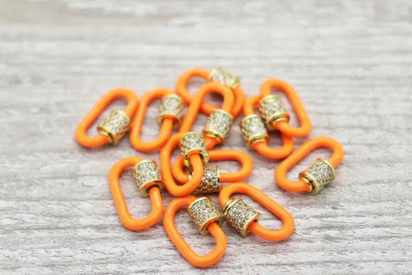 GOLD PLATED NEON COLORED PAPER CLIP CLASP | CHOOSE COLOR