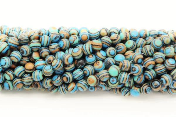 Reconstituted Malachite Round Beads