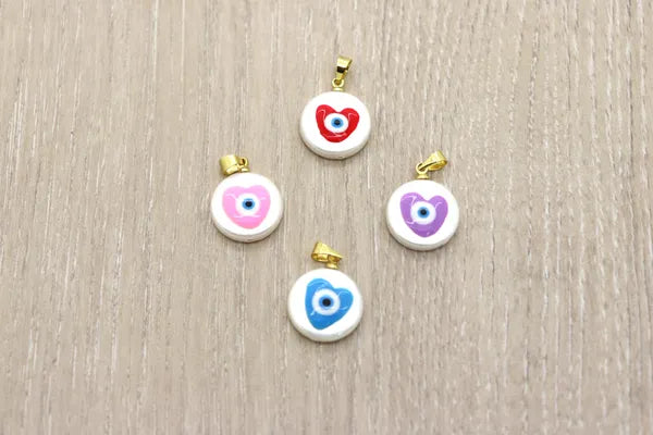 Evil Eye Pearl Evil Eye Heart Pendant