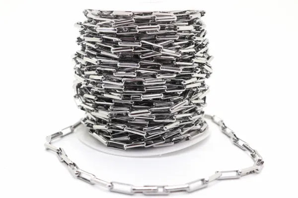 STAINLESS STEEL SQUARE PAPER CLIP CHAIN 14MM | ONE FOOT