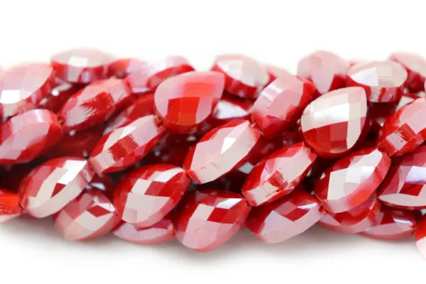 TEAR DROP FACETED CRYSTAL | ABOUT 16 BEADS