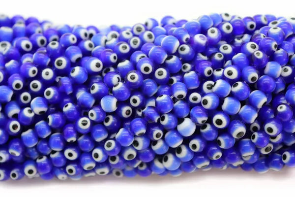 Evil Eye Lamp-work Rounded Beads