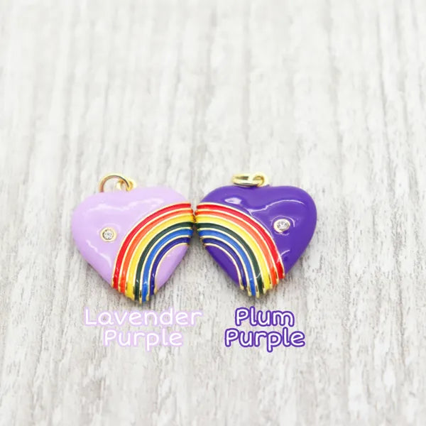 Colorful Rainbow Heart Charm