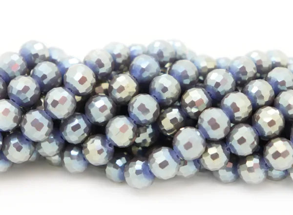 FACETED ELECTROPLATED ROUNDED CRYSTAL 10MM 36 BEADS