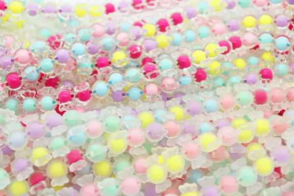 Frosted and Glossy Acrylic Beads / One strand 16" inches