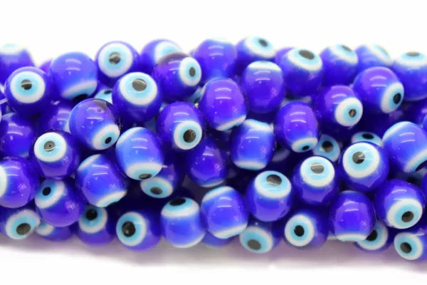 Evil Eye Lamp-work Rounded Beads