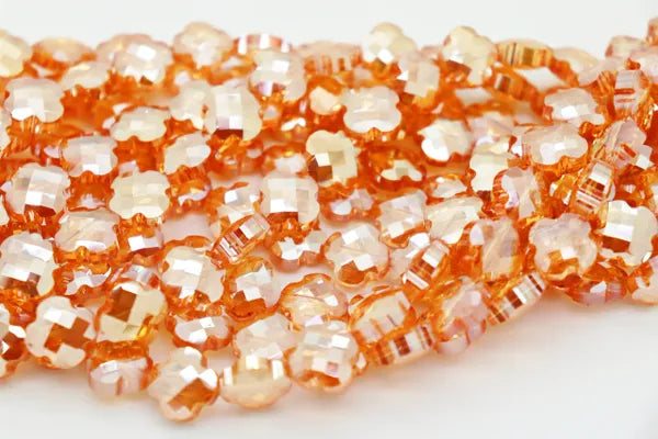 MINI CROSS CRYSTALS 12MM | ONE STRAND 30 BEADS