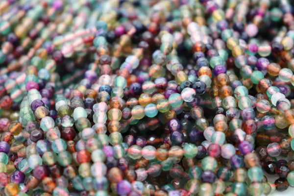 Semi-Precious Dyed Faceted Agate Mixed Colors 4mm