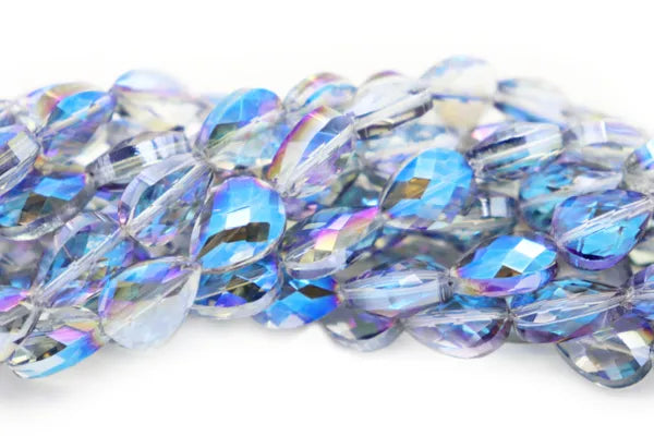 TEAR DROP FACETED CRYSTAL | ABOUT 16 BEADS