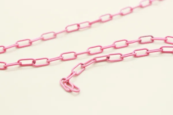 ENAMEL PLATED PAPER CLIP SHAPED CHAIN 8MM | ONE FOOT