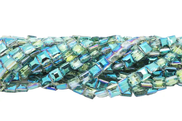 SQUARE SHAPED FACETED CRYSTAL 13MM | ONE 11.5" STRAND |