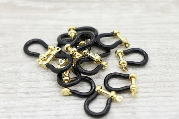 GOLD PLATED NEON ANCHOR SHACKLE COLORED CLASP | CHOOSE COLOR