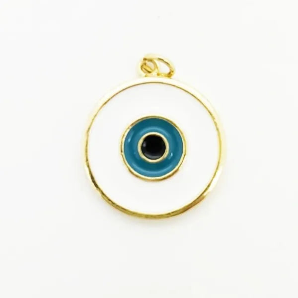 Round White Evil Eye Charm