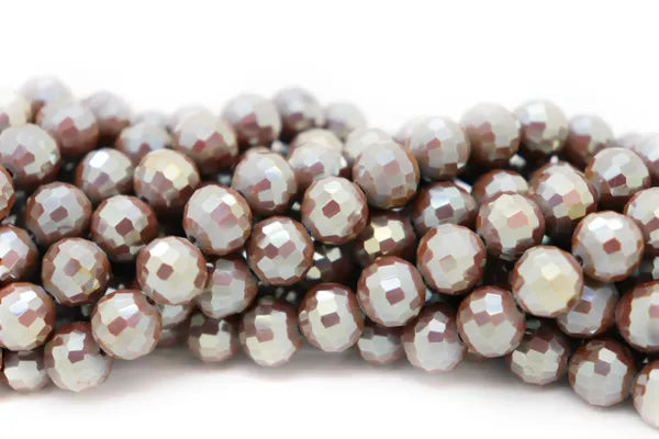 FACETED ELECTROPLATED ROUNDED CRYSTAL 10MM 36 BEADS