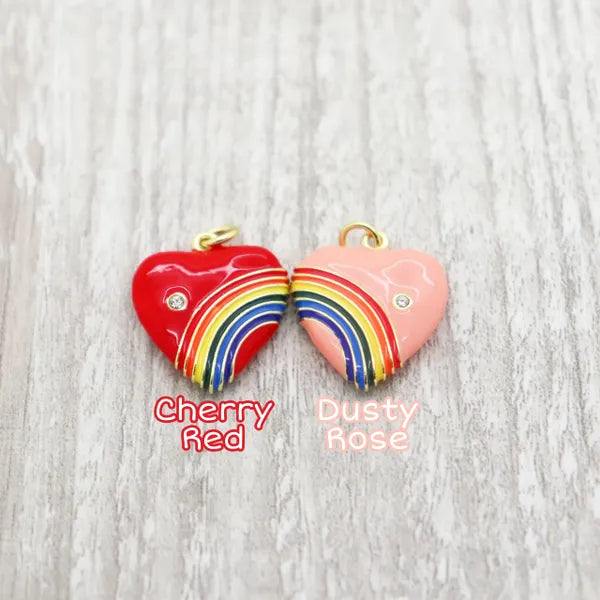 Colorful Rainbow Heart Charm