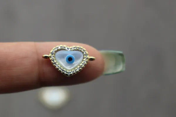 Heart Pearl Evil Eye Connector