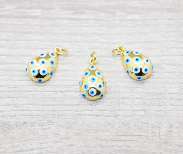 Evil Eye Drop Gold Pendant