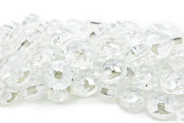 ROUND ELECTROPLATED FACETED CRYSTAL 10X10MM