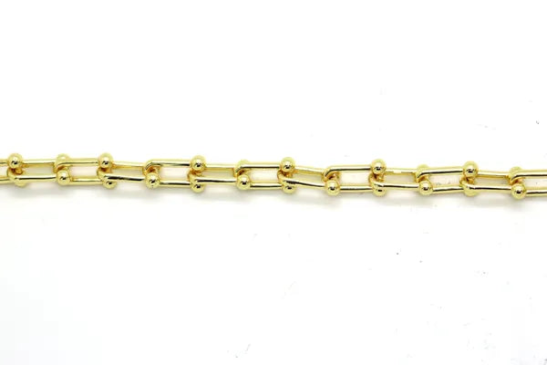 GOLD PLATED 18KT TIFFANY CHAIN 10MM | ONE FOOT