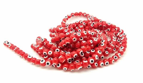 Evil Eye Lamp-work Rounded Beads