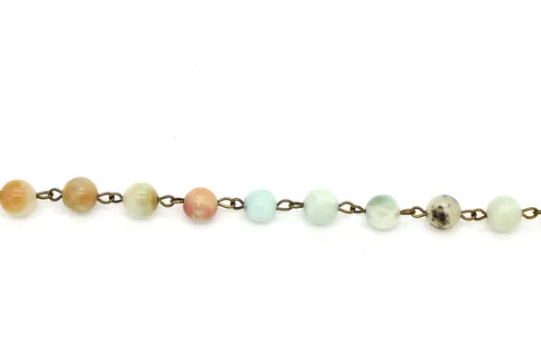 COPPER CHAIN NATURAL AMAZONITE 8MM | ONE FOOT