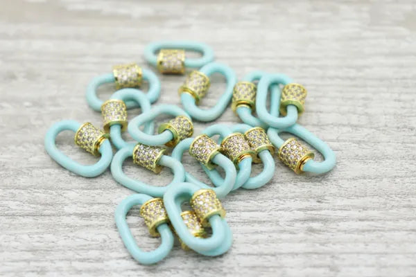 GOLD PLATED NEON COLORED PAPER CLIP CLASP | CHOOSE COLOR