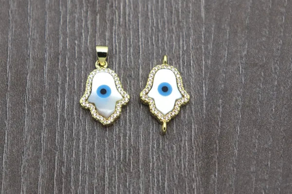 Hamsa Hand Evil Eye Connector or Pendant