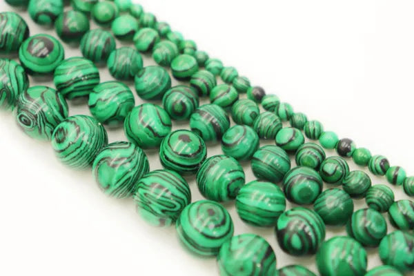 Reconstituted Malachite Round Beads