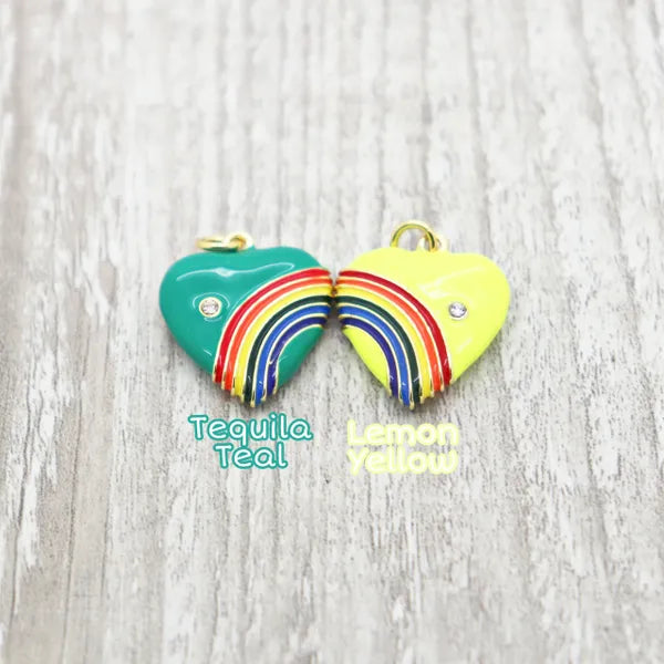 Colorful Rainbow Heart Charm