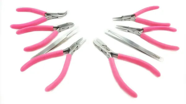 DESIGNS WIRE- FASHION COLOR PLIER SET &, CLUTCH- Turquoise/ Violet/ Bubblegum.