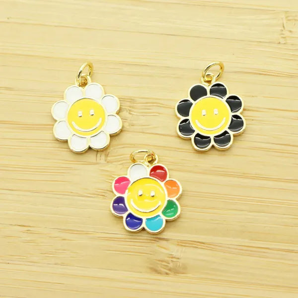 Flower Happy Face Charm