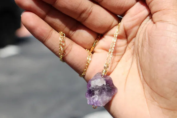 Natural Raw Citrine Rough / Rose Quartz & Amethyst Rough Crystalline Nuggets Strand