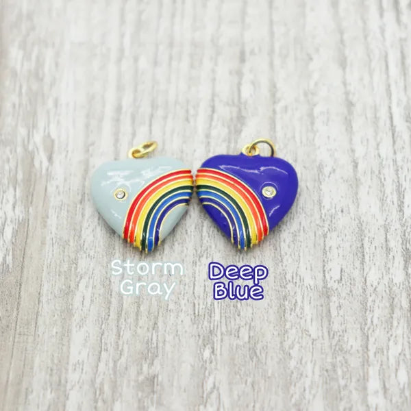 Colorful Rainbow Heart Charm